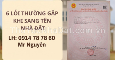 6 Lỗi Thường Gặp Khi Sang Tên Sổ Hồng Và Cách Tránh