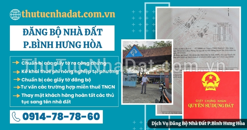 Dịch Vụ Đăng Bộ Nhà Đất Phường Bình Hưng Hòa