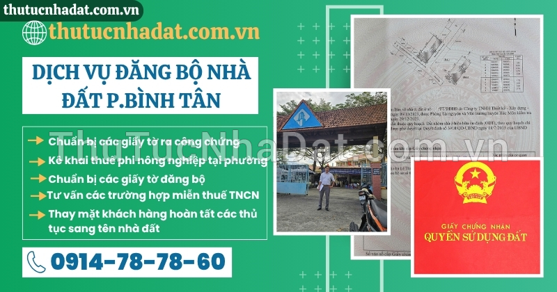 Dịch Vụ Đăng Bộ Nhà Đất Phường Bình Tân
