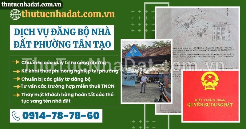 Dịch Vụ Đăng Bộ Nhà Đất Phường Tân Tạo