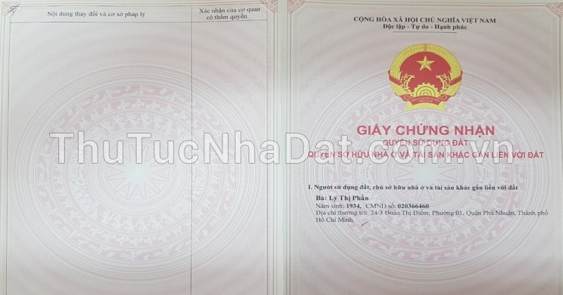 Dịch Vụ Làm Giấy Tờ Nhà Đất Quận Tân Phú