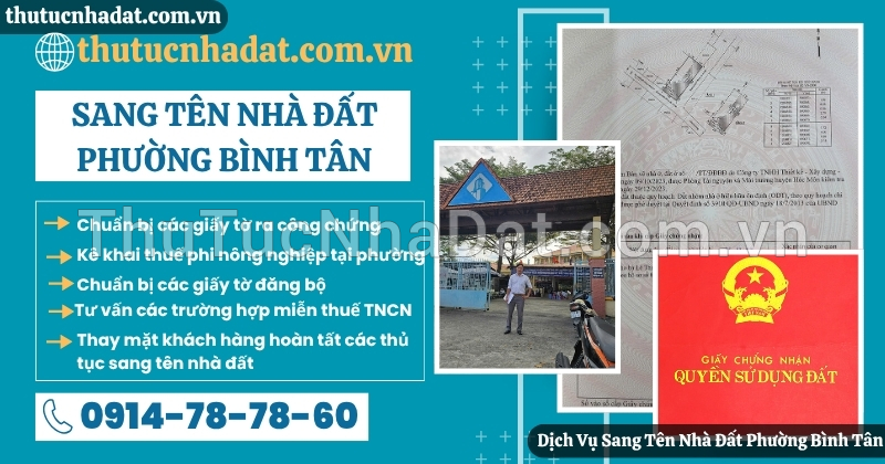 Dịch Vụ Sang Tên Nhà Đất Phường Bình Tân