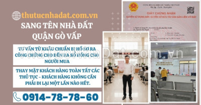 Sang Tên Nhà Đất Quận Gò Vấp