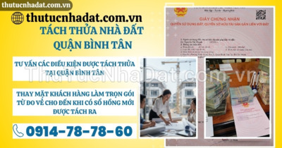 Tách Thửa nhà đất quận Bình Tân