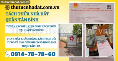 Tách Thửa Nhà Đất Quận Tân Bình